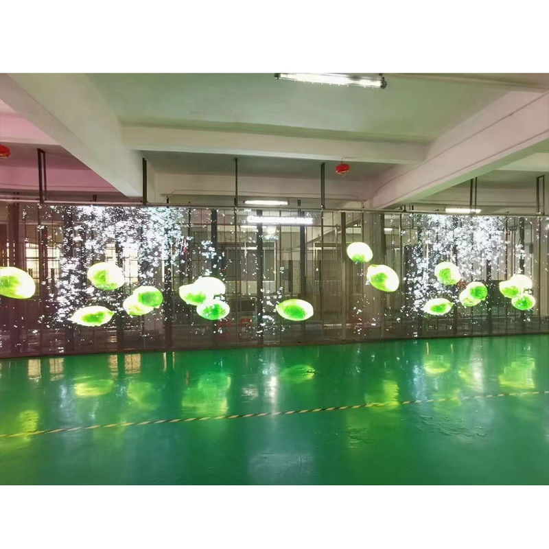 P2.6-5.2 HD Panel tampilan LED transparan 2500nits Pemasangan gantung