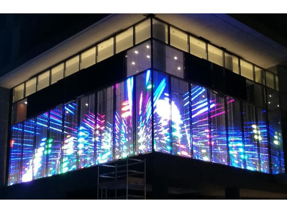 P2.6-5.2 HD Panel tampilan LED transparan 2500nits Pemasangan gantung