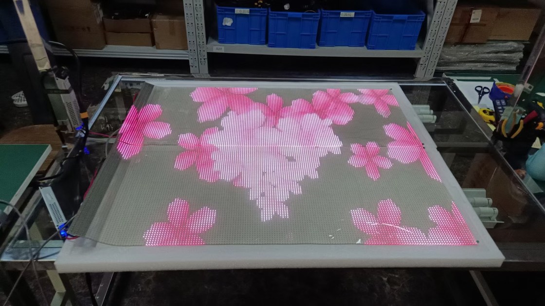 Indoor Waterproof Transparan LED Signage, Multicolor LED Transparan Film Screen