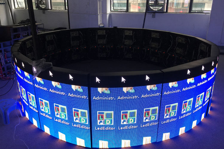 Seamless Corner Curved LED Video Wall, Pameran LED Display Soft Module